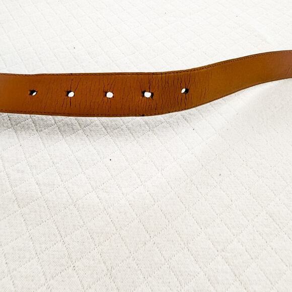 Polo Ralph Lauren Black Leather Belt Silver Buckle Sizr - Picture 5 of 7